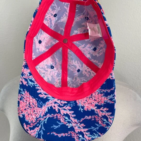NEW Lilly Pulitzer Womens Run Around Baseball Hat Borealis Blue Cap Adjustable - Picture 8 of 13